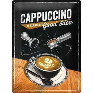 Плакат от калай 30x40cm Cappuccino Добър-1