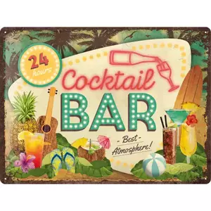 Plechový plagát 30x40cm Cocktail Bar-1