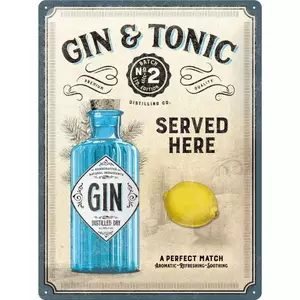 Skārda plakāts 30x40cm Gin & Tonic Served-1