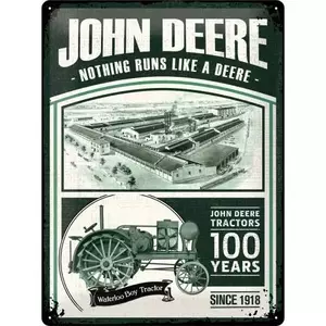 Peltinen juliste 30x40cm John Deere 100 vuotta-1