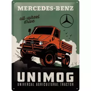 Tinnen poster 30x40cm Mercedes-Benz Unimog - 23269