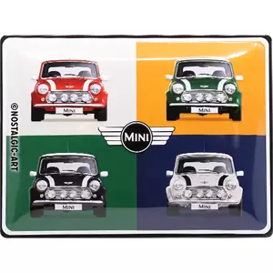 Tinnen poster 30x40cm Mini 4 Cars Pop Art-1