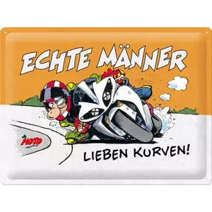 Tinnen poster 30x40cm MOTOmania Echte Manne-1