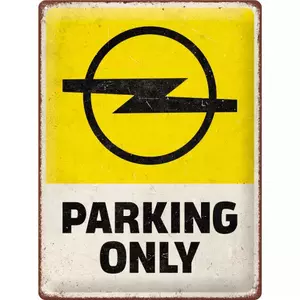 Plechový plakát 30x40cm Opel Pouze parkování-1