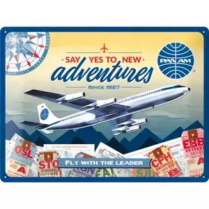 Τενεκεδένια αφίσα 30x40cm Pan Am-New Adventures-1
