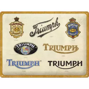 Tinast plakat 30x40cm Triumph Logo Evolution-1