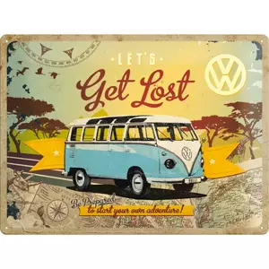 Τενεκεδένια αφίσα 30x40cm VW Bulli-Lets Get Lost-1