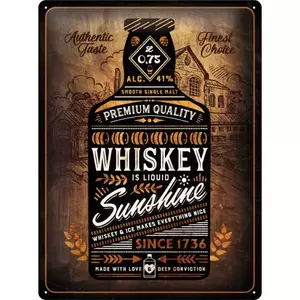 Tinnen poster 30x40cm Whiskey Sunshine-1