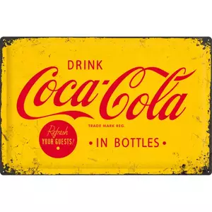 Tinnen poster 40x60cm Coca-Cola Geel-1