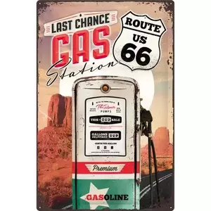 Tinnen poster 40x60cm Route 66 Gas Stat-1