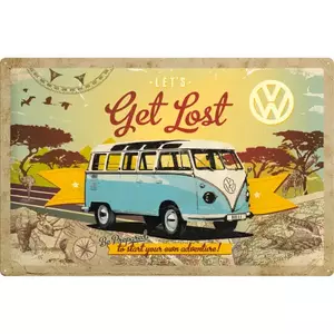 Τενεκεδένια αφίσα 40x60cm VW Bulli Let Get Lost-1
