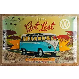 Póster de hojalata 40x60cm VW Bulli Let Get Lost-2