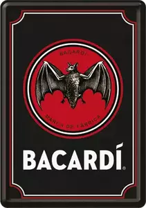 Tinnen ansichtkaart 14x10cm Bacardi Logo-1