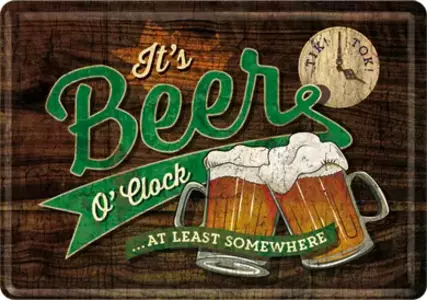 Bádog képeslap 14x10cm Beer O`Clock - 10323