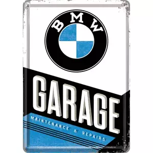 Blechpostkarte 14x10cm BMW-Garage - 10291