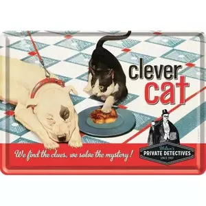 Estaño postal 14x10cm Clever Cat-1