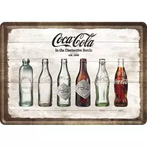 Tinnen ansichtkaart 14x10cm Coca-Cola fles - 10277