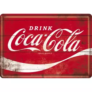 Blikken ansichtkaart 14x10cm Coca-Cola-Log-1