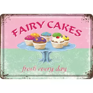Blikken ansichtkaart 14x10cm Fairy Cakes-1