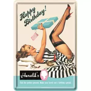 Zinn-Postkarte 14x10cm Happy Birthday 2-1
