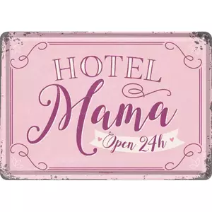 Blechpostkarte 14x10cm Hotel Mama-1
