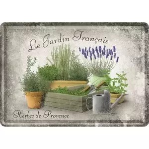 Blikken ansichtkaart 14x10cm Jardin Francais-1