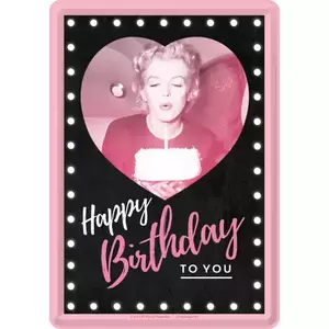 Plechová pohlednice 14x10cm Marilyn-Happy-1