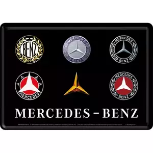 Vykort i plåt 14x10cm Mercedes-Benz logotyp - 10318