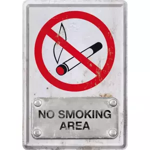 Razglednica iz kositra 14x10cm Območje prepovedi kajenja-1