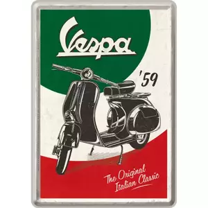 Blikken ansichtkaart 14x10cm Vespa De Italiaan - 10316