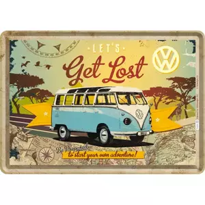 Καρτ ποστάλ από κασσίτερο 14x10cm VW Bulli-Let-1