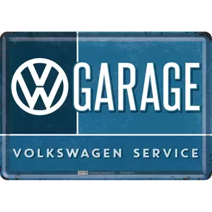 Blikken ansichtkaart 14x10cm VW Garage-1