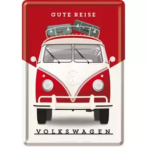 Blikken ansichtkaart 14x10cm VW-Gute Reise-1