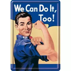 Tinast postkaart 14x10cm We Can Do It To-1