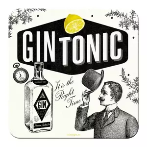 Подложка от корк и метално стъкло Gin Tonic-1