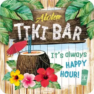 Tiki Bar Kork-Metall-Glasuntersetzer-1