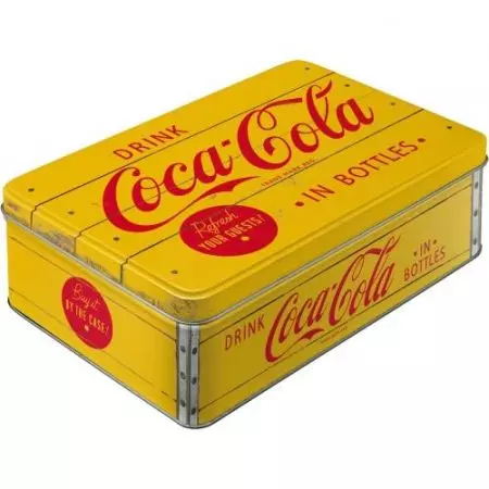 Flache Weißblechdose Coca-Cola-Logo Yel-1