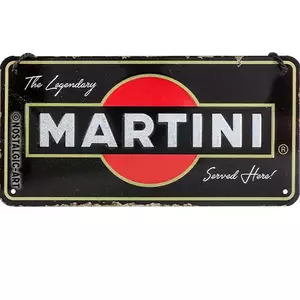 Peltinen seinäripustus 10x20cm Martini Served Here (Martini tarjoillaan täällä)-1