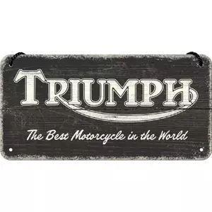 Zawieszka blaszana na ścianę 10x20cm Triumph Logo Black Wood-1