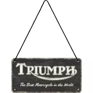 Zawieszka blaszana na ścianę 10x20cm Triumph Logo Black Wood-2