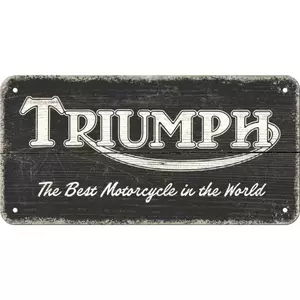 Zawieszka blaszana na ścianę 10x20cm Triumph Logo Black Wood-3