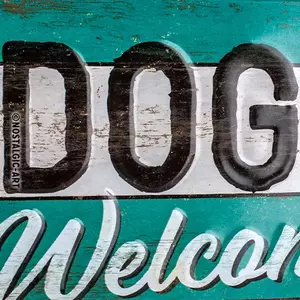 Tin muurhanger 10x20cm PfotenSchild Welcome Dogs-2