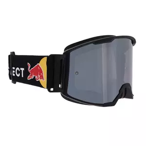 Red Bull Spect Eyewear Strive lunettes de moto noires flash/fumée avec flash argenté + transparent-1