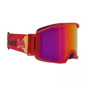 Red Bull Spect Eyewear Strive lunettes de moto rouge violet rouge flash/violet avec miroir rouge + transparent-1