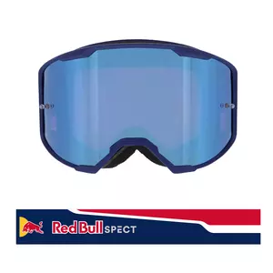 Red Bull Spect Eyewear Strive zilas brilles motociklam zilā krāsā ar zilu spoguli un violetu stiklu - STRIVE-008S
