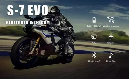 Motorradhelm Gegensprechanlage Intercom SCS S-7 Evo Bluetooth-11