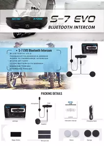 Motorradhelm Gegensprechanlage Intercom SCS S-7 Evo Bluetooth-13