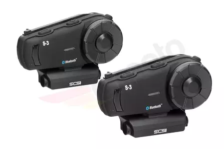 Motorcykel-intercom SCS S-3 Bluetooth 1000m FM 2 hjelme - SCS S-3