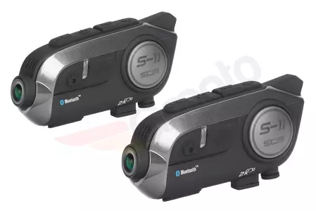 Moottoripyörä Intercom SCS S-11 Bluetooth 800M Wifi kamera 2K 2 kypärät - SCS S-11