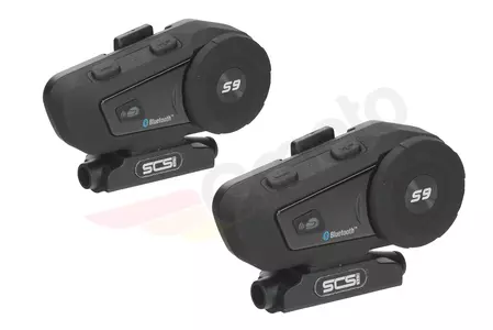 SCS S-9 Bluetooth 500m motorfiets intercoms 2 helmen - SCS S-9